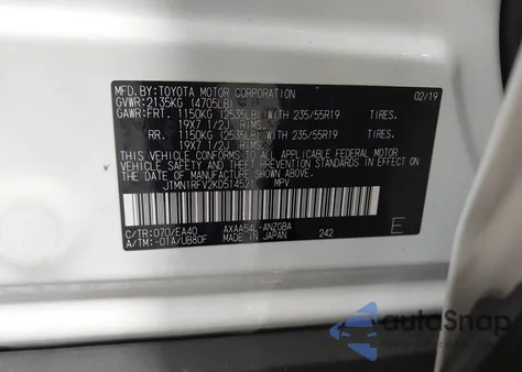 2019 Toyota Rav4 Limited z USA, uszkodzony, nr VIN JTMN1RFV2KD514521